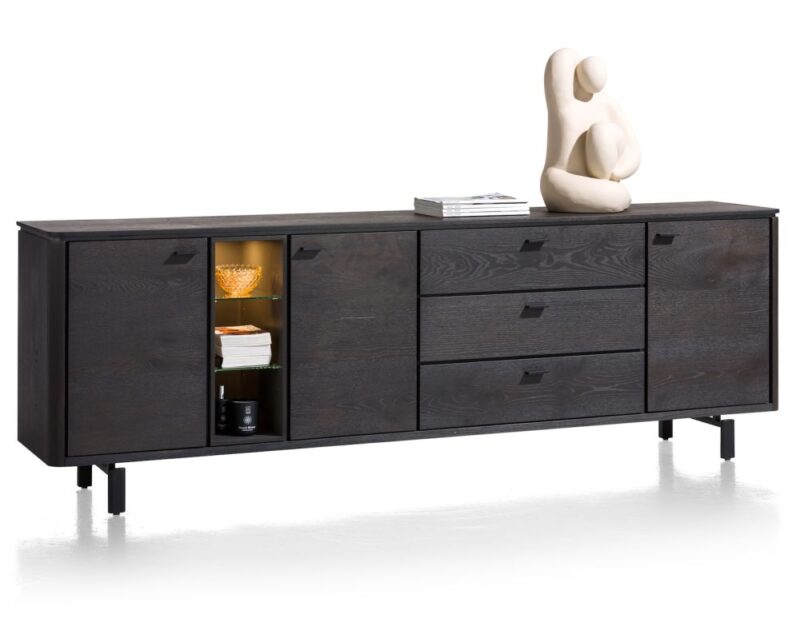Livada, Dressoir 240 Cm - 3-Deuren + 3-Laden + 3-Niches - Onyx - Afbeelding 4