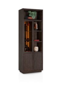Gijon, armoire 75 cm - 1-porte de verre + 2-portes + 4-niches (+ LED) - Image 2