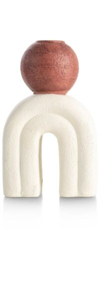 Lot kandelaar H15,5cm - Creme