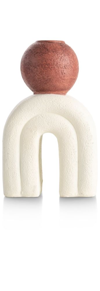 2526Ed2E8Dc7E7E24413Cbb86Dc798F39Ea11A43_Images_T_Ll_M_C74648593C0749179Bb0D95E39904Fc9_Image.jpg Lot Kandelaar H15,5Cm - Creme - Afbeelding 1