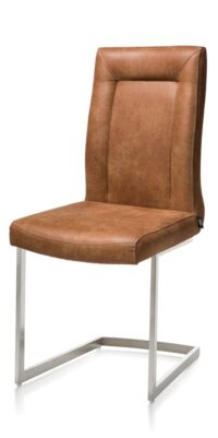 Malene, eetkamerstoel - RVS swing vierkant + greep