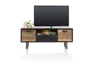 Avalon, buffet bas 150 cm - 2-portes + 1-tiroir + 1-niche (+ LED) - Driftwood