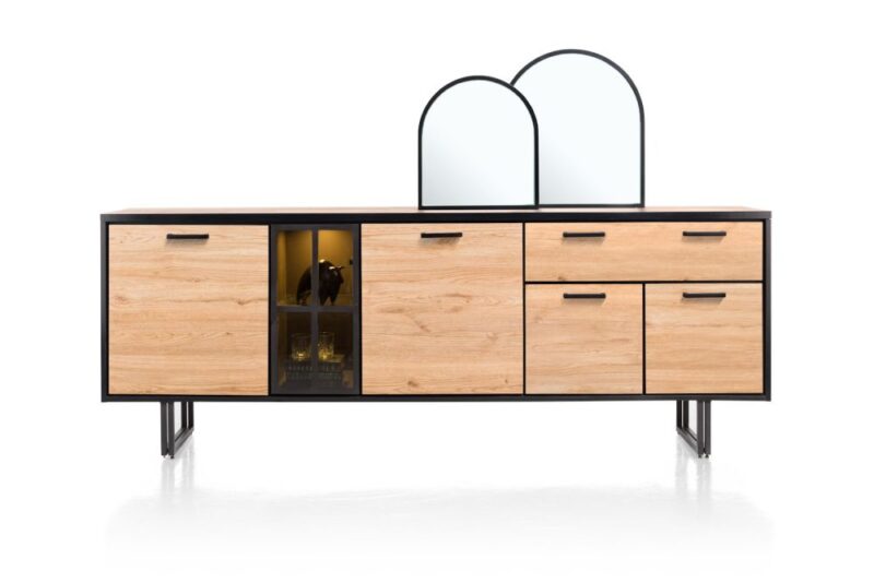 Avalon, Buffet 230 Cm - 4-Portes + 1-Tiroir + 1-Porte En Verre (+ Led) - Natural - Image 1