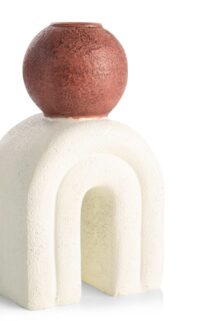 Lot kandelaar H15,5cm - Creme - Afbeelding 3