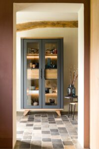 Jardin, vitrine 110 cm - 2-glasdeuren + 2-laden (binnenin) (+ LED) - Antraciet - Afbeelding 4