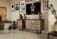 Avalon, dressoir 200 cm - 4-deuren + 1-lade + 1-glasdeur (+ LED) - Driftwood - Afbeelding 3