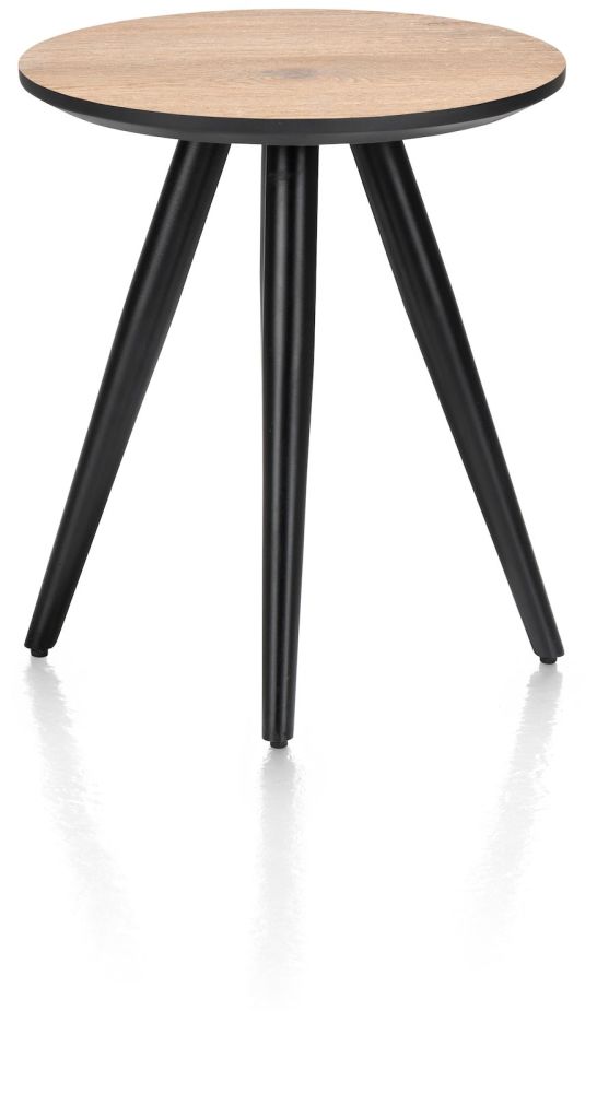 Maze, salontafel rond 40 cm - hoogte 46 cm - Railway brown