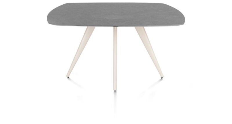 Saluti, Eetkamertafel Ovaal 150 X 105 Cm. - 4-Pootjes - Crème - Antraciet - Afbeelding 1