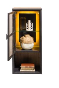 Avalon, hang- en staand mogelijk - element 45 cm - 1-glasdeur +1-niche (+ LED) - natural - Afbeelding 3