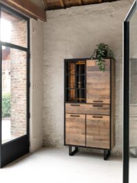 Avalon, bergkast 96 cm - 3-deuren + 1-lade + 1-glasdeur (+ LED) - natural - Afbeelding 2