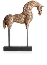 Stallion beeld H35cm - Goud
