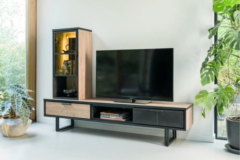 Avalon, Tv-Dressoir 160 Cm - 2-Laden + 1-Niche - Natural - Afbeelding 2