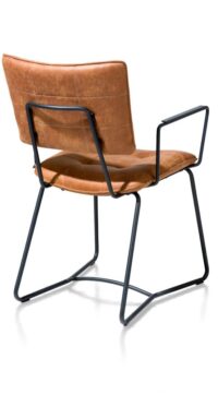 Julien, armstoel - zwart frame - Corsica - cognac - Afbeelding 4