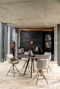 Saluti, bartafel ovaal 150 x 105 cm. - 4-pootjes - cr&egrave;me - Light sand - Afbeelding 3