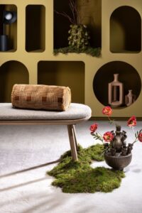 Poppy spray kunstbloem 113cm - Bordeaux - Afbeelding 2