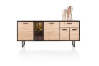 Avalon, dressoir 200 cm - 4-deuren + 1-lade + 1-glasdeur (+ LED) - natural