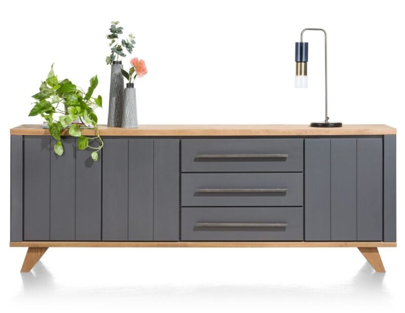 Jardin, Dressoir 230 Cm - 3-Deuren + 3-Laden - Antraciet - Afbeelding 1