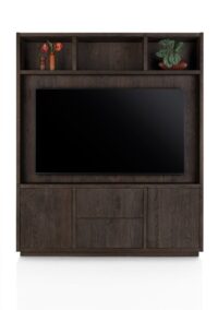 Gijon, tv-kast met opzet 180 cm - 2-deuren + 2-laden + 3-niches met plint