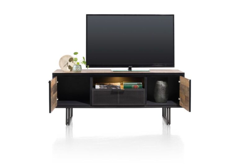 Avalon, Buffet Bas 150 Cm - 2-Portes + 1-Tiroir + 1-Niche (+ Led) - Driftwood - Image 3