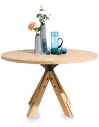 Jardino, eetkamertafel rond 130 cm - centrale poot
