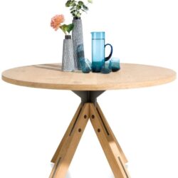 Jardino, eetkamertafel rond 130 cm - centrale poot