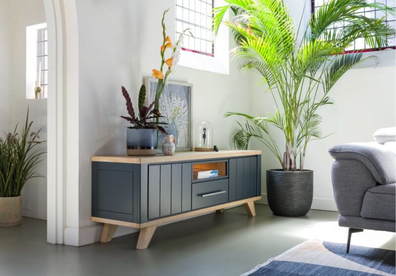 Jardin, Lowboard 170 Cm - 1-Lade + 1-Niche + 2-Kleppen (+ Led) - Antraciet - Afbeelding 4