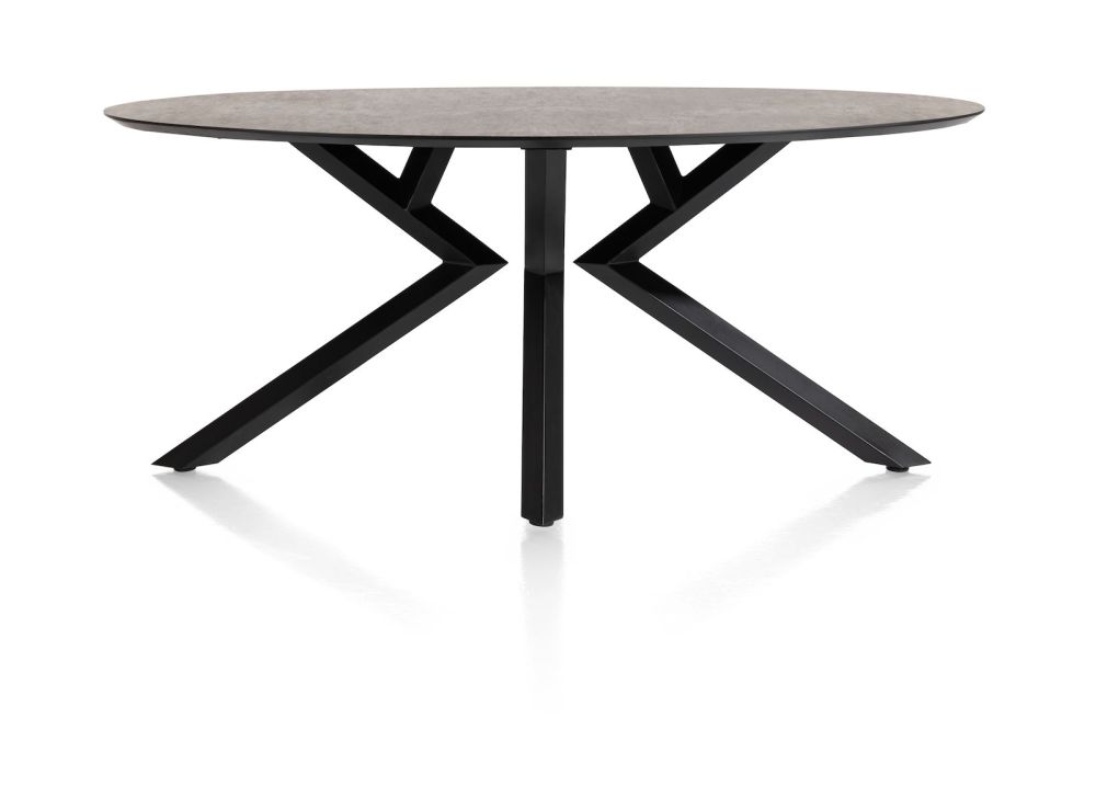 Masura, eetkamertafel ellips - 180 x 100 cm - Antraciet