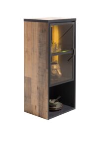 Avalon, hang- en staand mogelijk - element 45 cm - 1-glasdeur +1-niche (+ LED) - Driftwood - Afbeelding 2