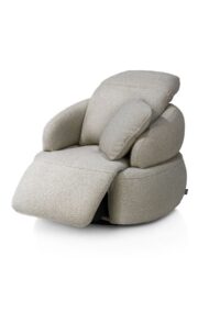 Hollywood, Homecinema fauteuil pivotant, tissu Cloudy, dos réglable, électrique repose - Olive - Image 2