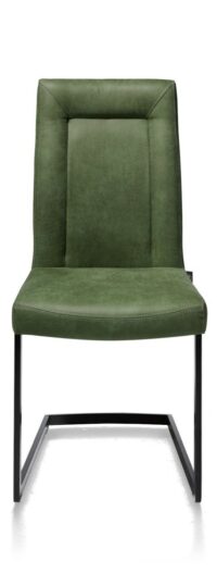 Malene, eetkamerstoel - zwart - swing recht + greep recht - stof Secillia - Groen - Afbeelding 4