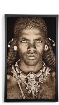 Samburu Warrior schilderij 75x125cm - Multikleur