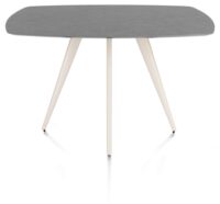 Saluti, table de bar ovale 150 x 105 cm. - 4 pieds - cr&egrave;me - Anthracite
