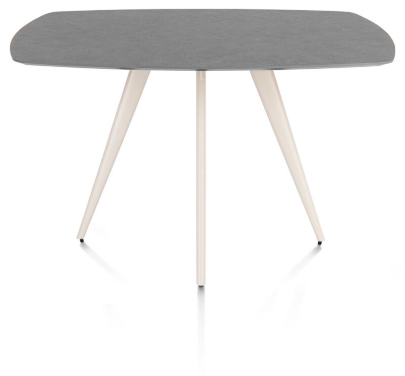 Saluti, Table De Bar Ovale 150 X 105 Cm. - 4 Pieds - Cr&egrave;me - Anthracite - Image 1