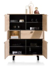 Livada, highboard 115 cm - 4-deuren + 1-lade + 1-niche - Natural - Afbeelding 3