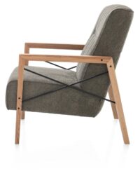 Northon, fauteuil avec accoudoir en bois vintage clay / white / black - Image 4