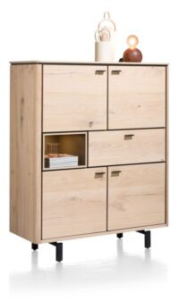 Livada, highboard 115 cm - 4-deuren + 1-lade + 1-niche - Natural - Afbeelding 4