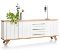 Jardin, dressoir 230 cm - 3-deuren + 3-laden - wit
