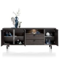 Livada, dressoir 210 cm - 3-deuren + 2-laden + 1-niche - onyx - Afbeelding 4