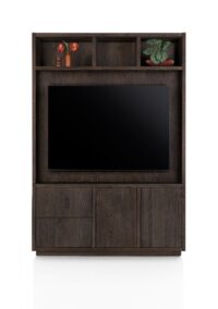 Gijon, tv-kast met opzet 150 cm - 2-deuren + 2-laden + 3-niches met plint