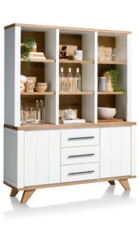 Jardin, buffet 160 cm - 2-deuren + 3-laden + 9-niches - wit - Afbeelding 3