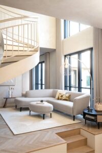 Brooks, 2.5-places - pied 17cm - ressorts ensaches - Vito - Caillou - Image 2