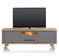 Jardin, lowboard 170 cm - 1-lade + 1-niche + 2-kleppen (+ LED) - Antraciet