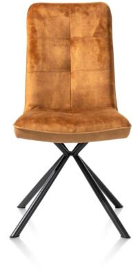 Milva, eetkamerstoel - zwart frame 4-poots + greep - combi Pala/Karese - Okergeel - Afbeelding 3