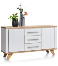 Jardin, buffet 160 cm - 2-portes + 3-tiroirs - blanc - Image 3