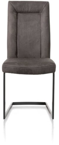 Malene, stoel - zwart metaal - swing recht + greep recht - stof Nubucco camel / donker bruin / lever - Donkerbruin - Afbeelding 3