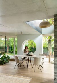 Saluti, table organic 240 x 120 cm. - 4 pieds - crème - Light sand - Image 3