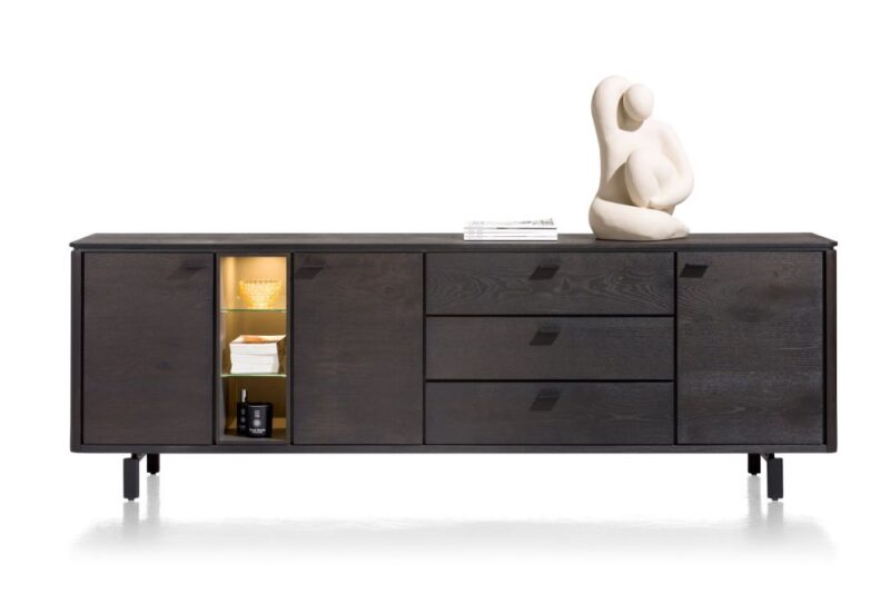 Livada, Dressoir 240 Cm - 3-Deuren + 3-Laden + 3-Niches - Onyx - Afbeelding 1