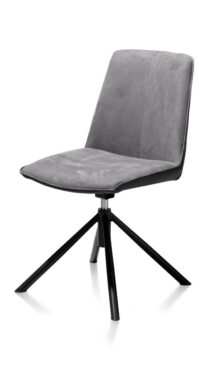 Brody, Eetkamerstoel - combi voorzijde Savannah / achterzijde Kibo - Antraciet