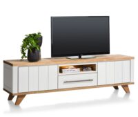 Jardin, lowboard 210 cm - 1-lade + 1-niche + 2-kleppen (+ LED) - wit - Afbeelding 3