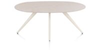 Saluti, table ellipse 180 x 105 cm. - 4 pieds - cr&egrave;me - Light sand